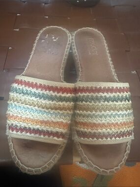 Woven Multicolor Slide Mules for Women by